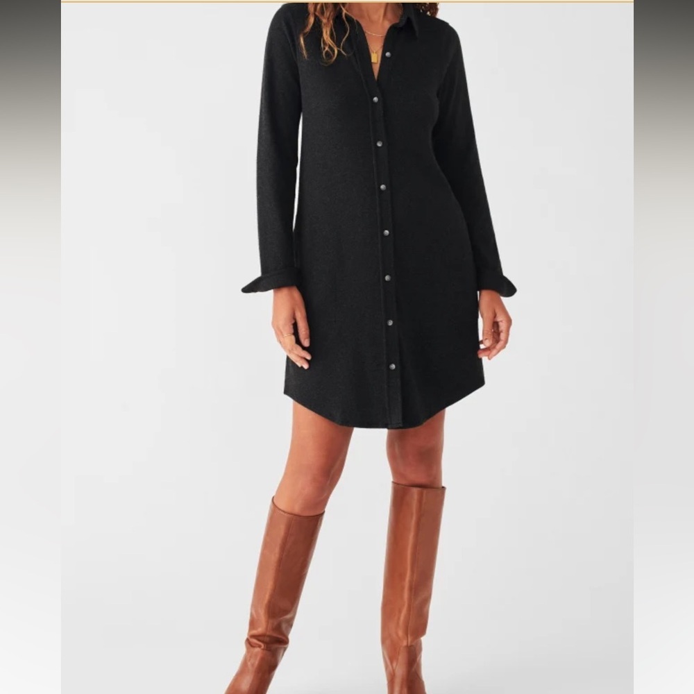 Faherty black Heathered twill legend sweater shirt button down dress small s